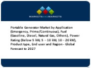 [PPT] Portable Generator Market Opportunities and Challenges
