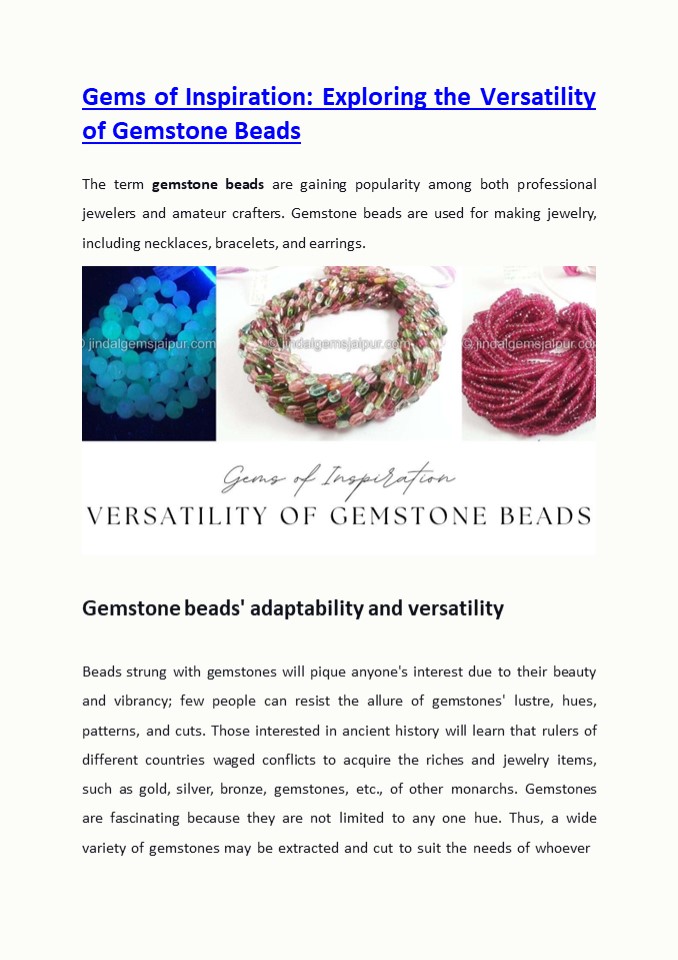 Gems of Inspiration: Versatility of Gemstone Beads