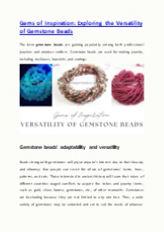 Gems of Inspiration: Versatility of Gemstone Beads