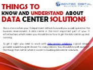Things To Know And Understand About Data Center Solutions