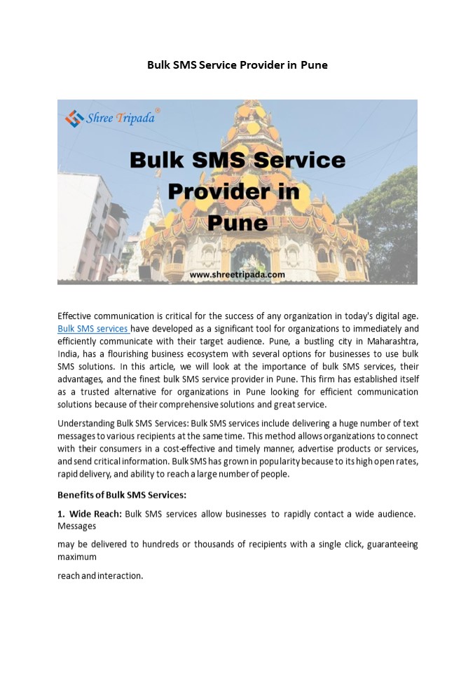 Bulk SMS Service Provider in Pune