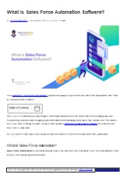 What is Sales Force Automation Software?