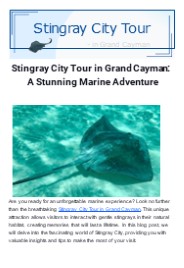 Grand Cayman's Stingray City Tour: An Enchanting Marine Expedition