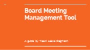 Board Meeting Management ToolS
