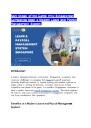 Leave and Payroll Management System Singapore