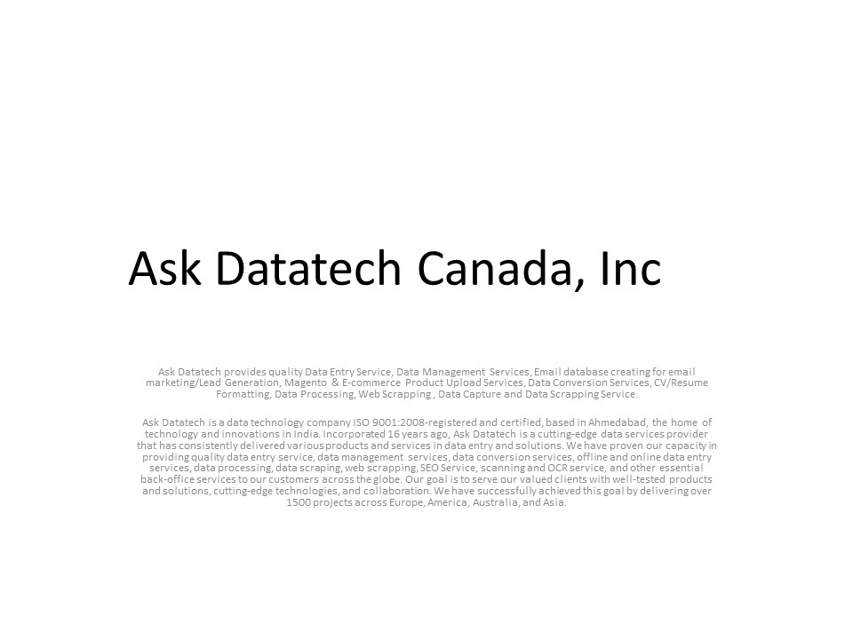 Ask Datatech Canada, Inc