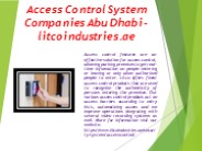Access Control System Companies Abu Dhabi - litcoindustries.ae