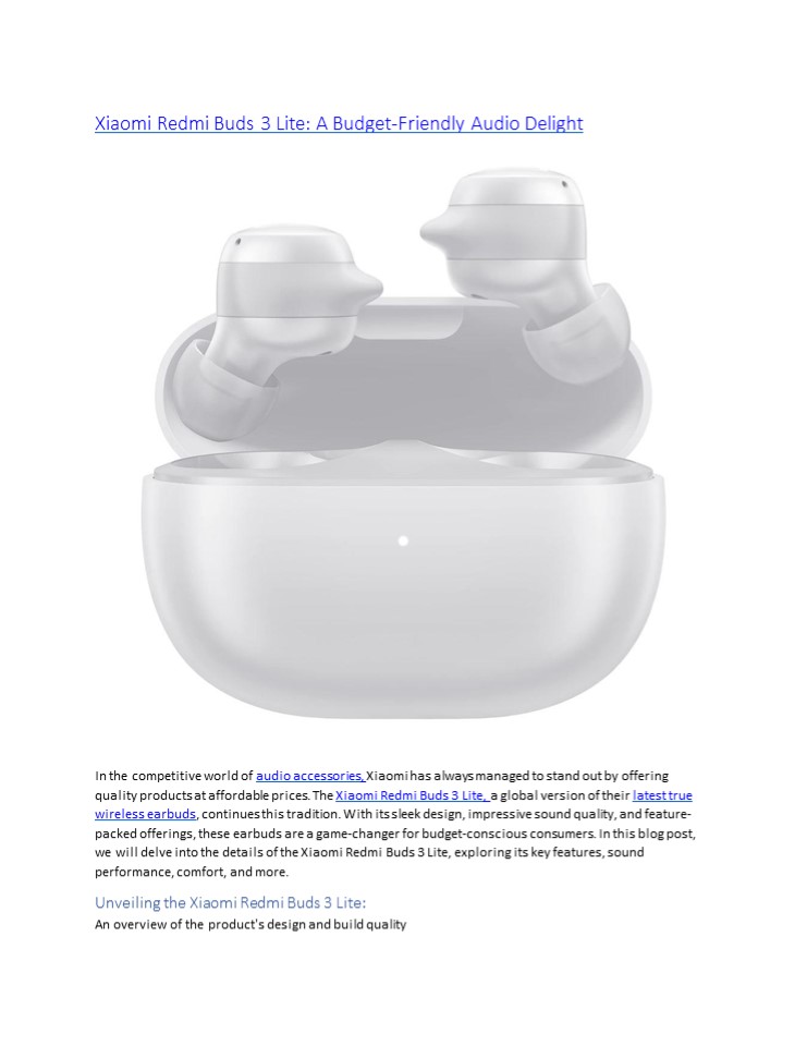 Xiaomi Redmi Buds 3 Lite Global Version