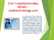 Cctv Installation Abu Dhabi - mybtechnology.com