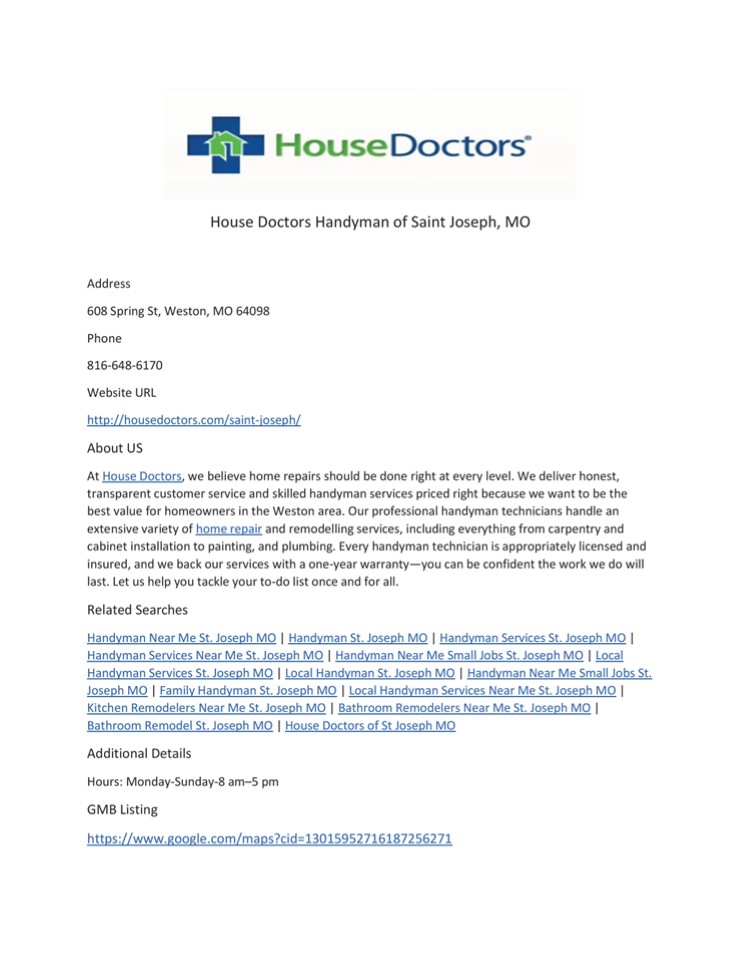 House Doctors Handyman of Saint Joseph, MO
