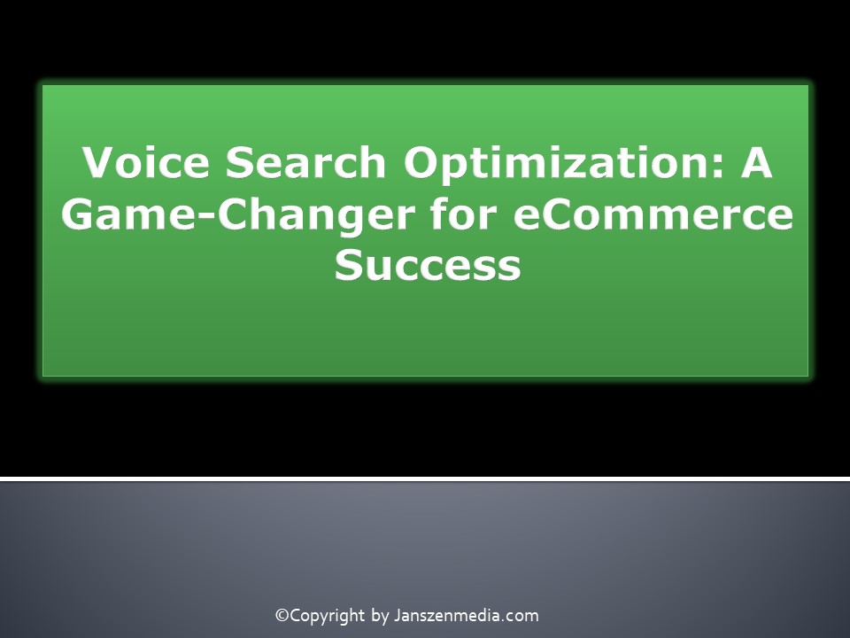 Voice Search Optimization: A Game-Changer for eCommerce Success