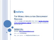 Top Mobile Application Development Provider #baniwalinfotech