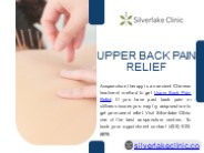 Get Upper Back Pain Relief from acupuncture therapy