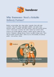 Why Businesses Need a Reliable Delivery Partner?