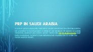 PRP in  Saudi Arabia