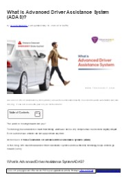 What is Advanced Driver Assistance System (ADAS)?