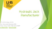 Hydraulic Jack Manufacturer