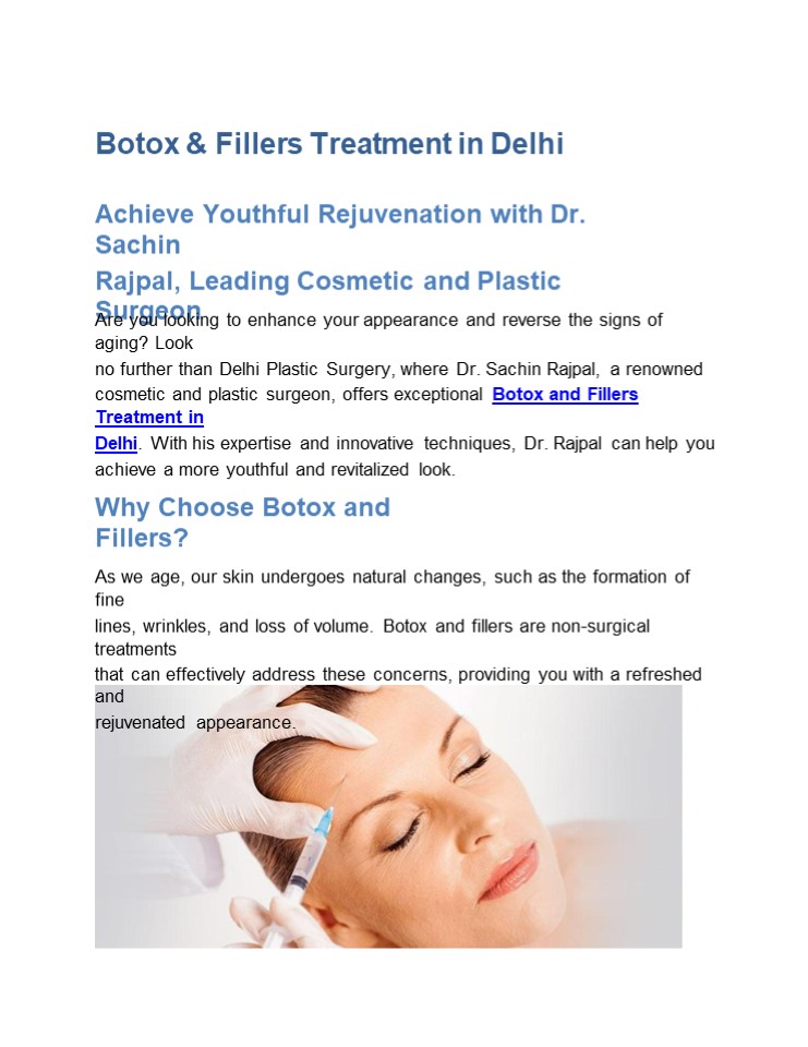 Botox & Fillers Treatment in Delhi