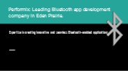 Bluetooth app development company Eden Prairie