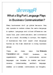 What a Big Part Language Plays in Business Communication?