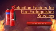 Selection Factors for Fire Extinguisher Services