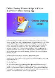 Online Dating Website Script to Create Online Dating App