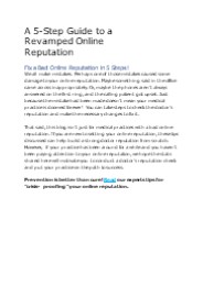 A 5-Step Guide to a Revamped Online Reputation
