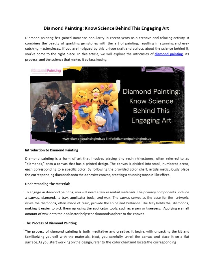 Diamond Painting - Know Science Behind This Engaging Art