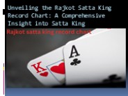 Rajkot satta king record chart