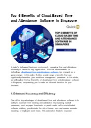 Cloud-Based Time and Attendance Software in Singapore