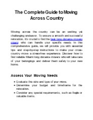 The Complete Guide to Moving  Across Country