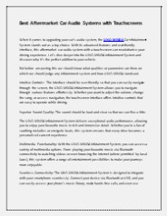 Best Aftermarket Car Audio Systems with Touchscreens