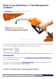 What is Fuel Monitoring in Fleet Management Systems?