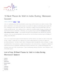 10 Best Places to Visit in India During Monsoon Season