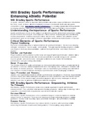 WILL BRADLEY SPORTS PERFORMANCE