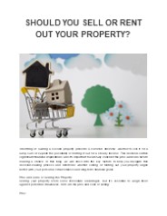 SHOULD YOU SELL OR RENT OUT YOUR PROPERTY?