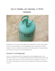 Tips for Handling and Disposing of R410A Refrigerant