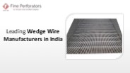Leading Wedge Wire Manufacturers in India