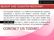 Backup and Disaster Recovery