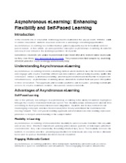 Asynchronous eLearning: Enhancing Flexibility and Self-Paced Learning