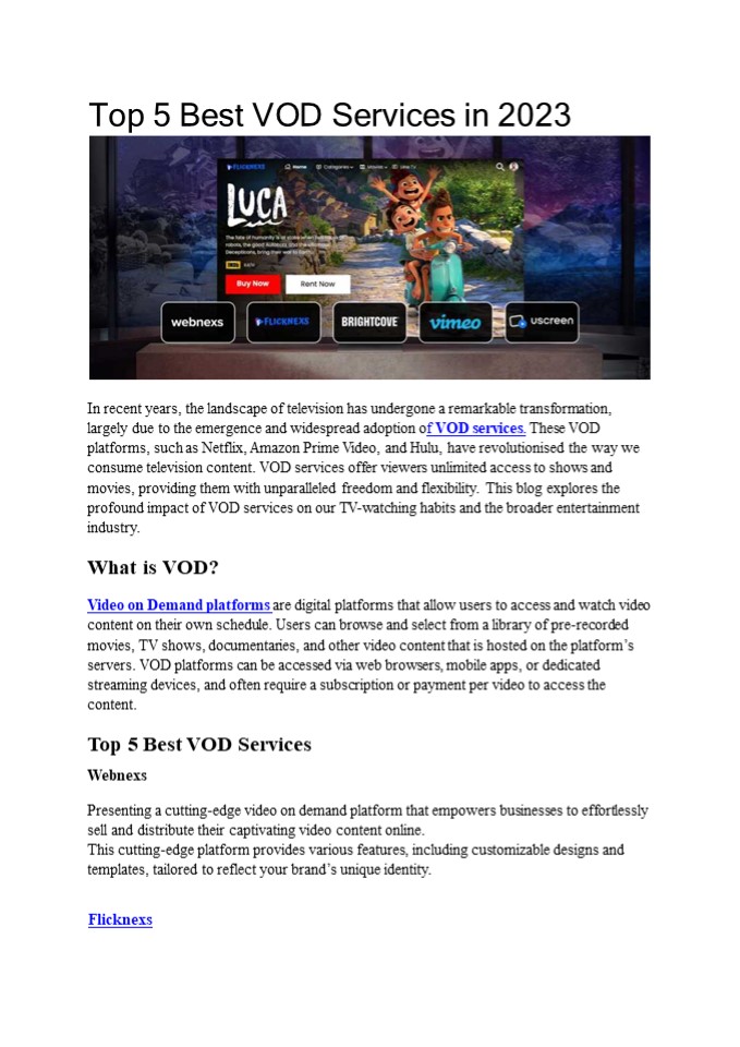 Top 5 Best VOD Services in 2023