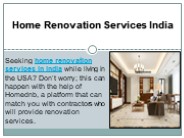 Home Renovation Services India