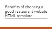 Best Restaurant Website HTML Templates | MG Technologies