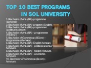 Top 10 programs in SOL