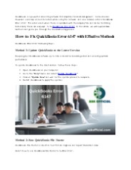 How to Fix QuickBooks Error Code 6147, 0?