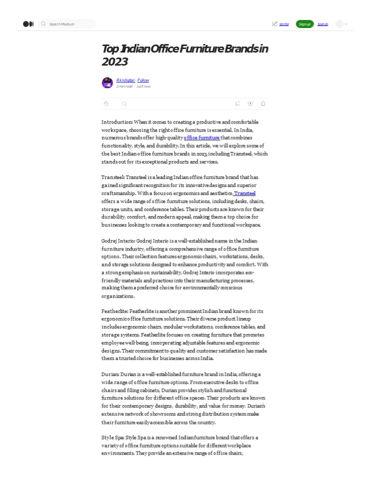 Top Indian Office Furniture Brands in 2023