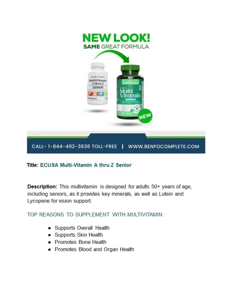 ECUSA Multi-Vitamin A thru Z Senior