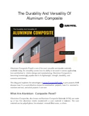 The Durability And Versatility Of Aluminum Composite Panel