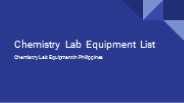 Chemistry Lab Equipment Manufacturer