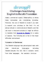Challenges faced during English to Marathi translation
